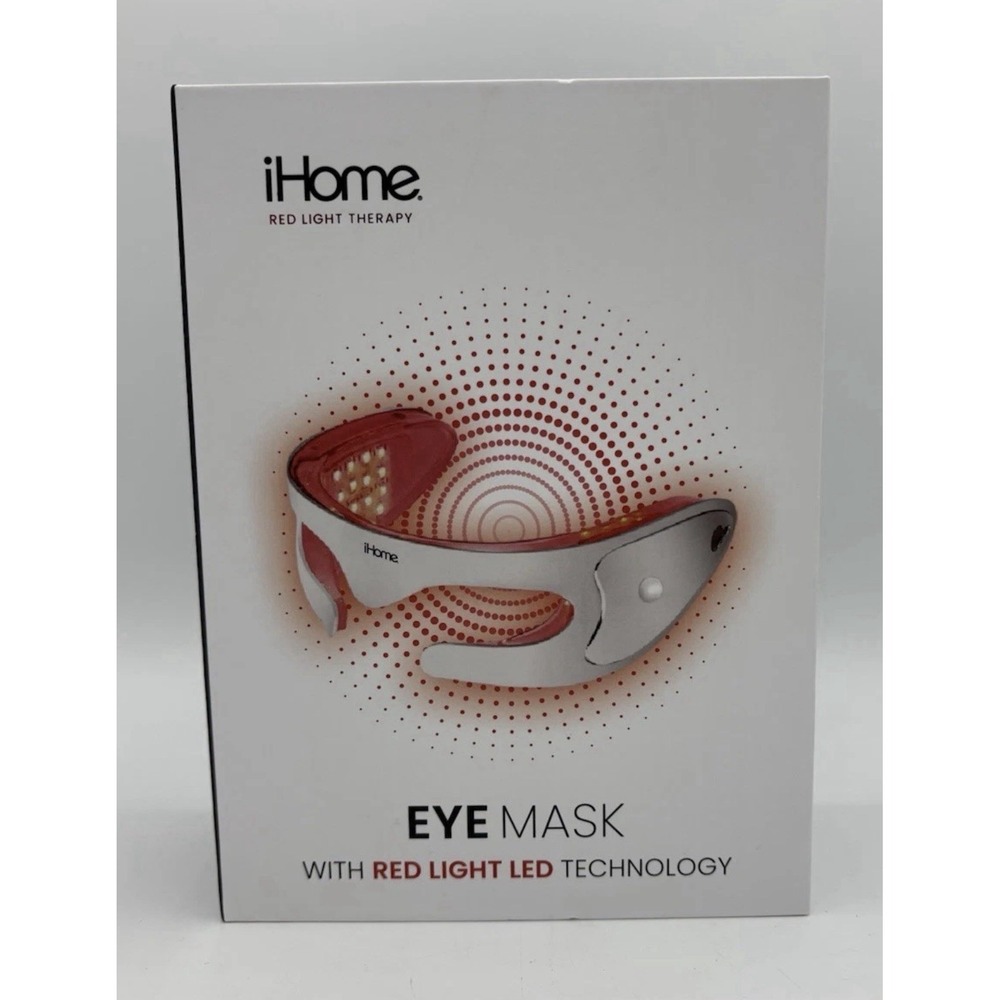 iHome Red Light Therapy Eye Mask LED Anti-Aging Rejuvenation Auto Shut-Off (NIB)